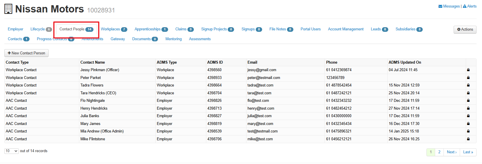 ADMS Employer Creation