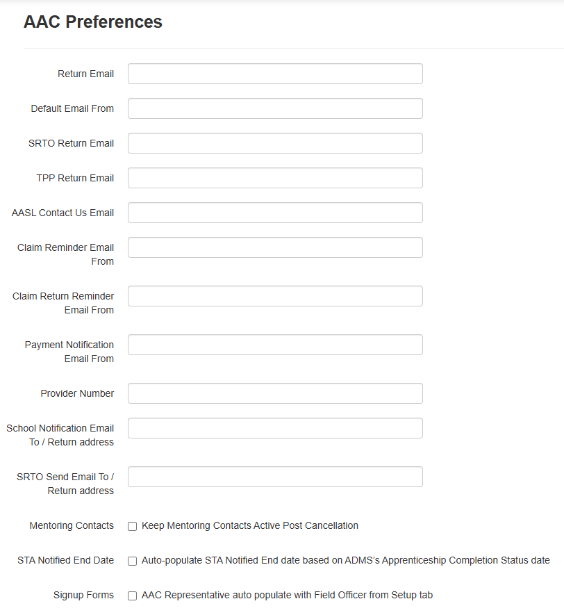 AAC Preferences